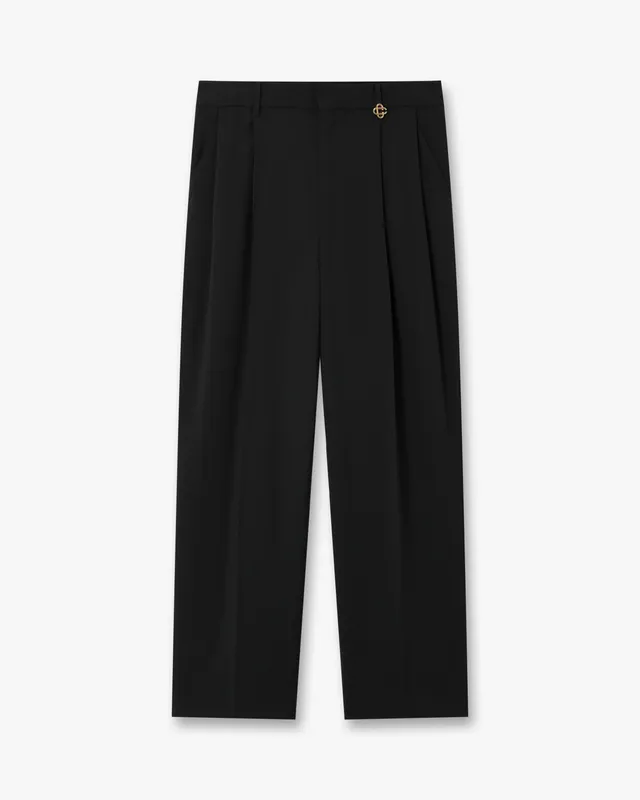 Casablanca Carbon Pantaloni Uomo Lana Pieghe Slim