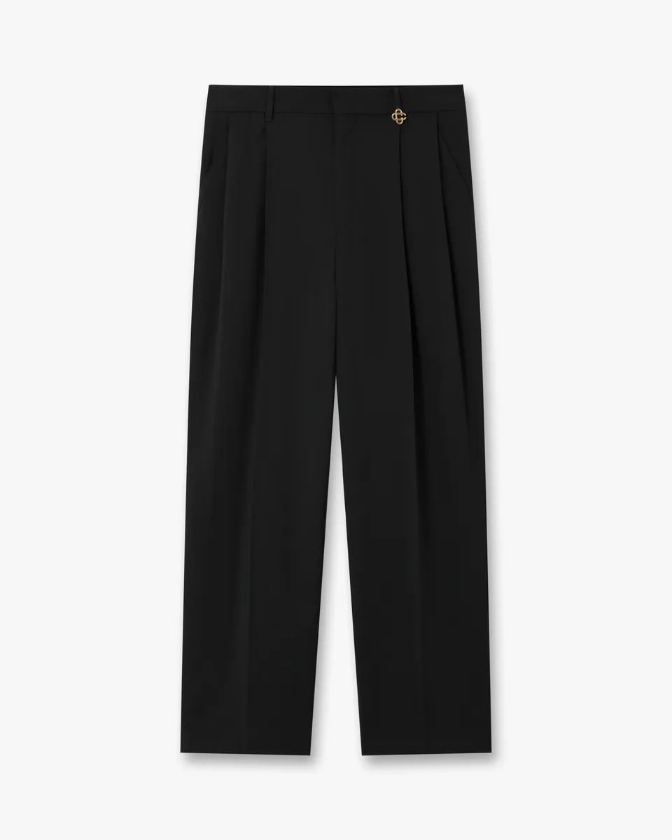 Casablanca Carbon Pantaloni Uomo Lana Pieghe Slim