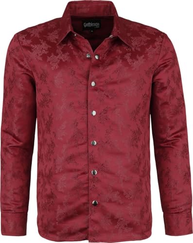 Gothicana by EMP Camicia Rose Rosso Scuro Maniche Lunghe taglia L