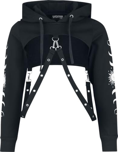 Gothicana by EMP Crop Hoodie felpa donna nero taglia L