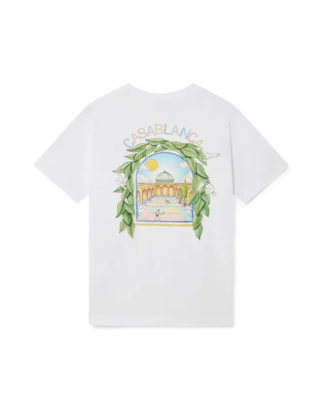 Casablanca L'Arche De Tennis t-shirt bianca cotone
