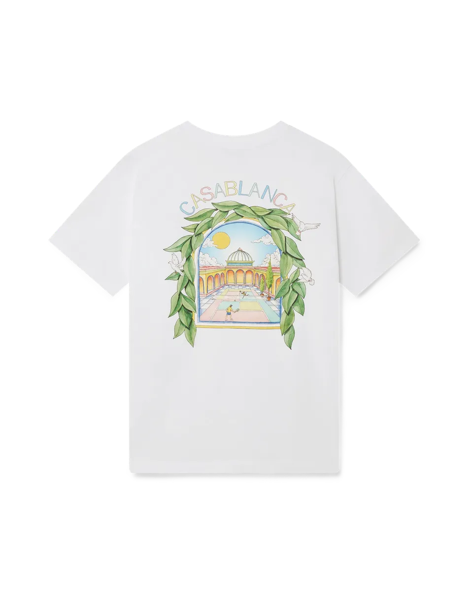 Casablanca L'Arche De Tennis t-shirt bianca cotone