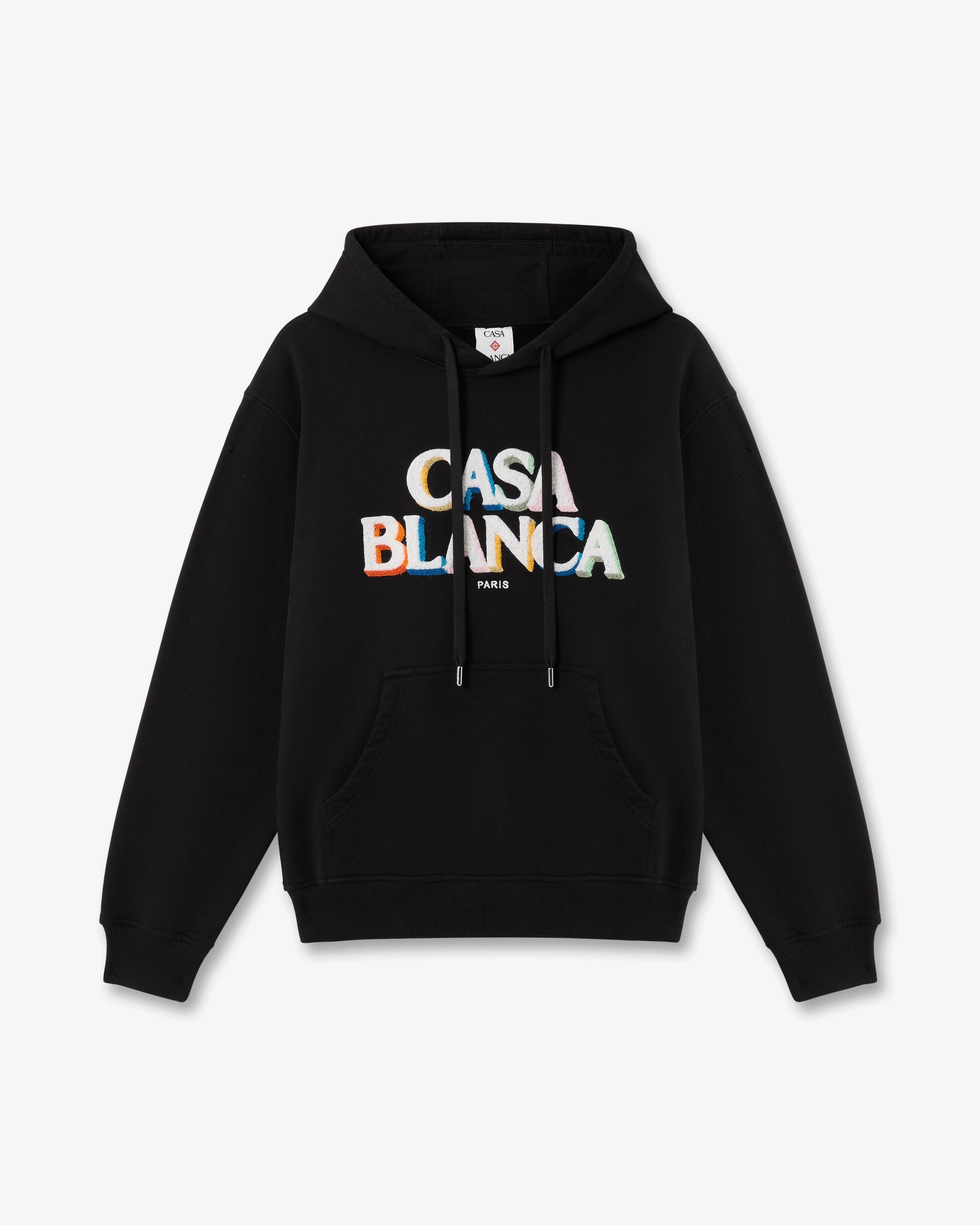 Casablanca Stacked Logo felpa cappuccio nero