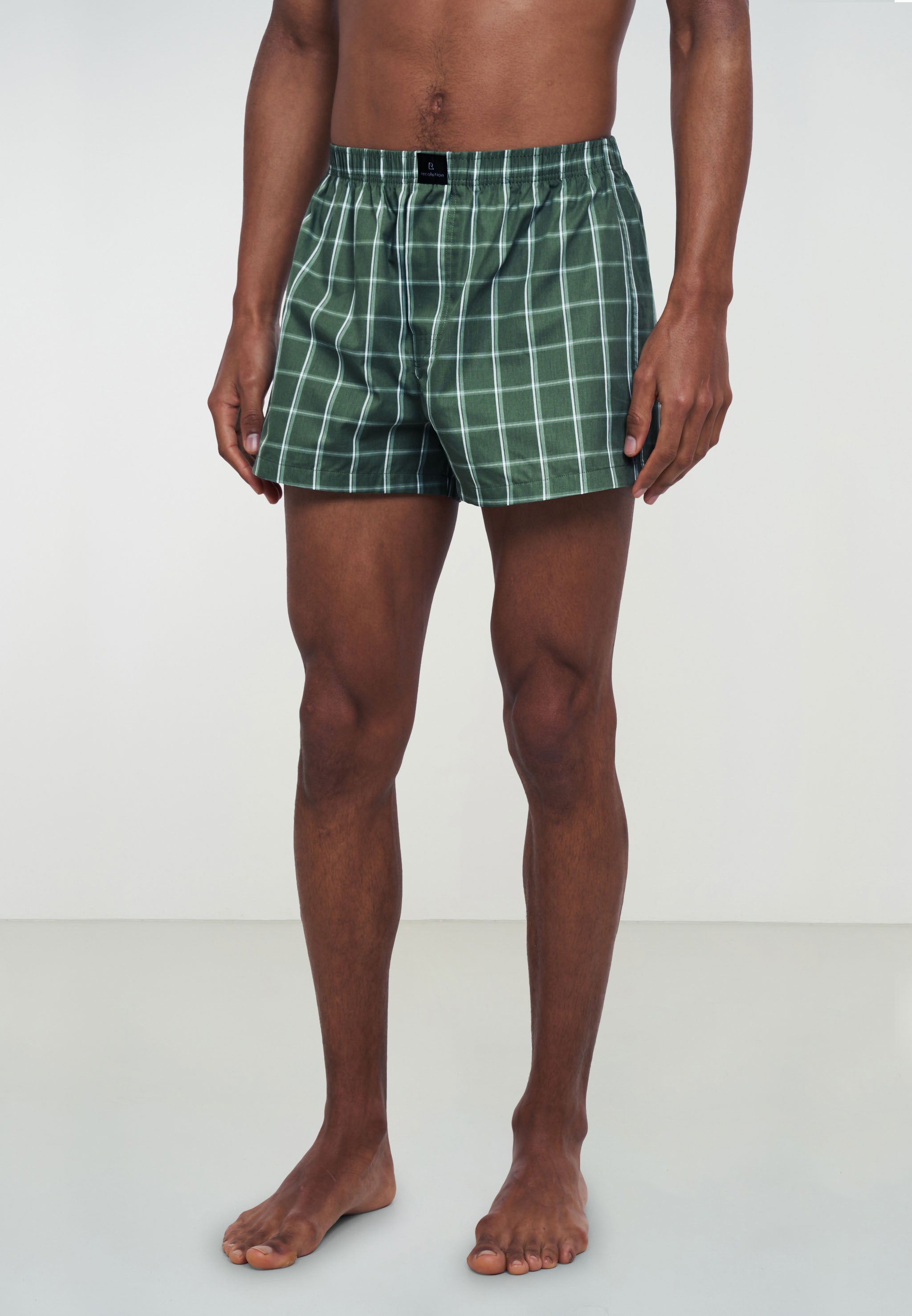 Recolution Amargo Check boxer a quadri khaki taglia L