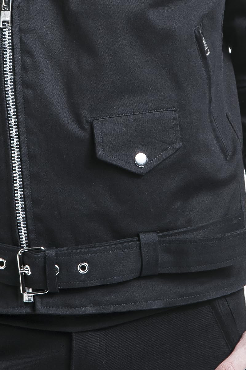 Gothicana Giacca Biker Nera Uomo Mezza Stagione