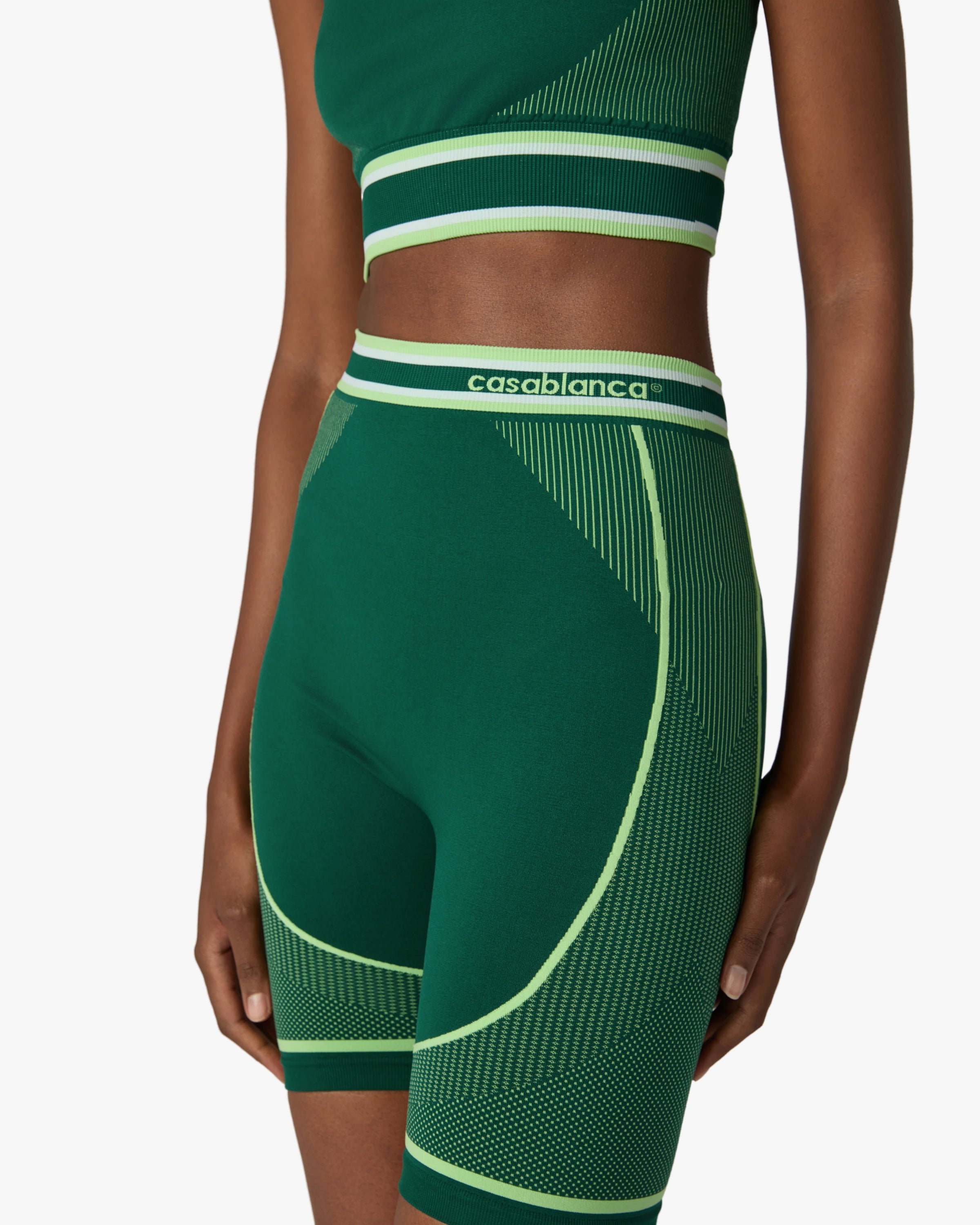 Casablanca Seamless shorts donna verdi elasticizzati