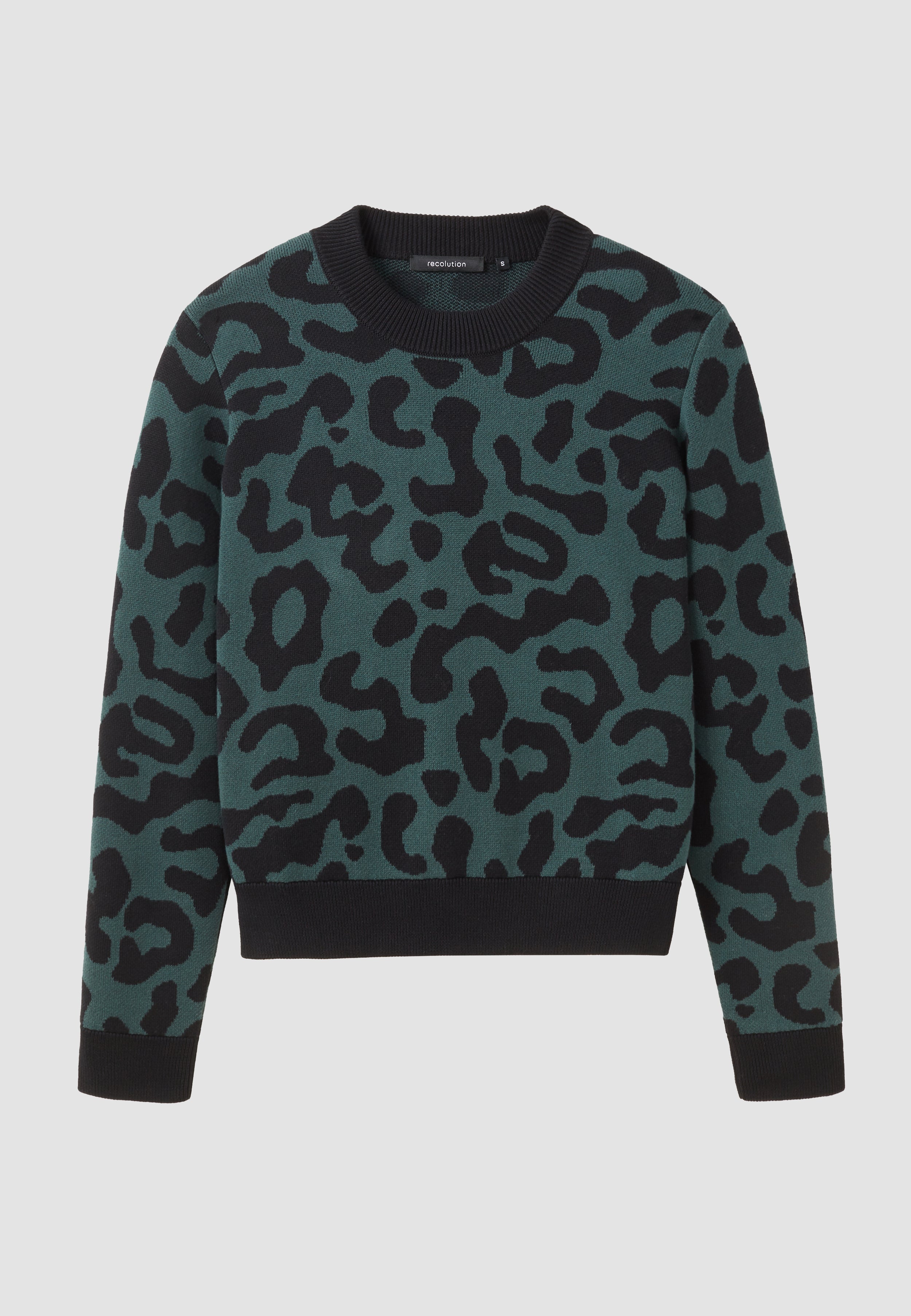 Recolution Pistia Leo pullover donna verde cotone bio