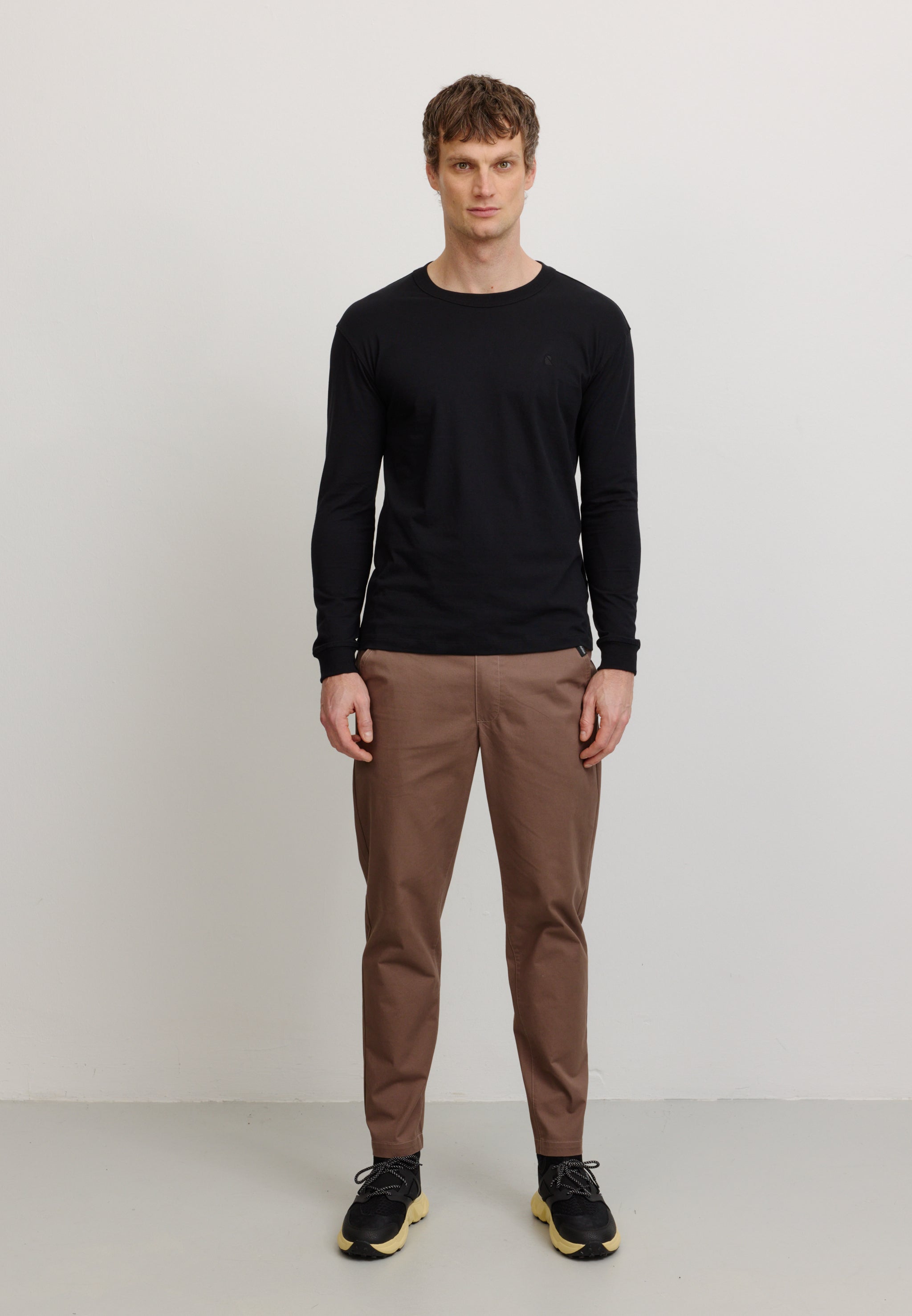 Recolution PAPAYA Maglia Manica Lunga Nera Uomo Cotone