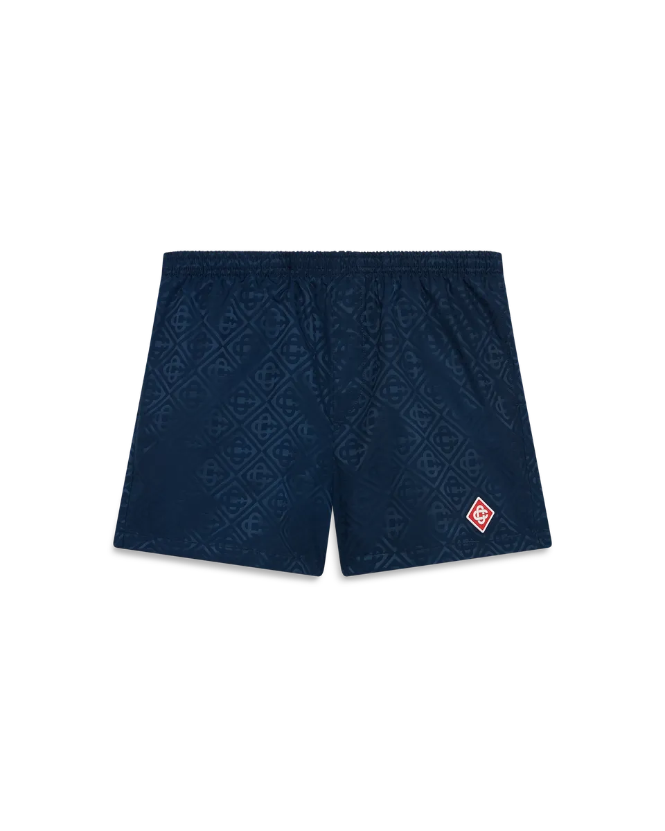 Casablanca Monogram Costume Mare Blu Jacquard Uomo