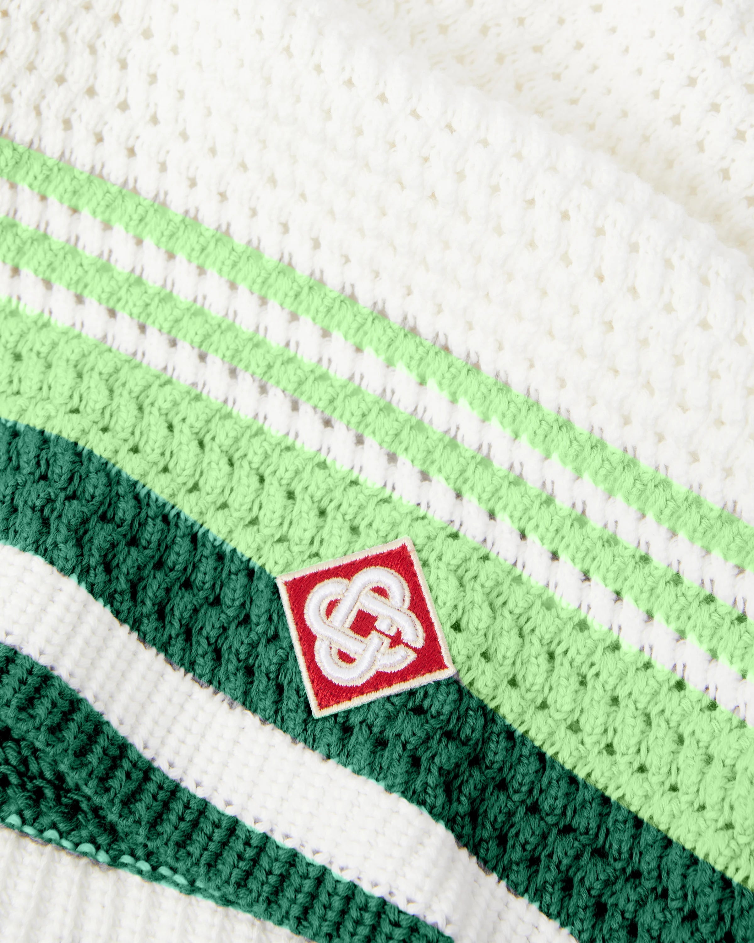 Casablanca Tennis Stripe shorts crochet verdi bianco