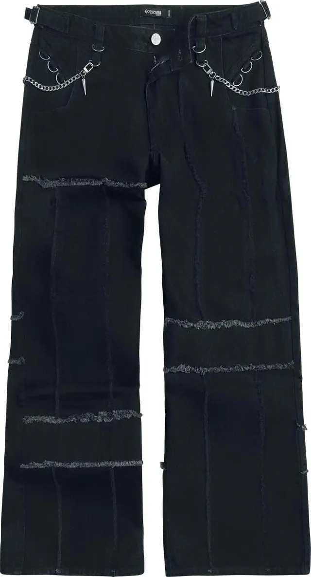 Gothicana by EMP Jeans Neri Uomo Catene 34W/32L