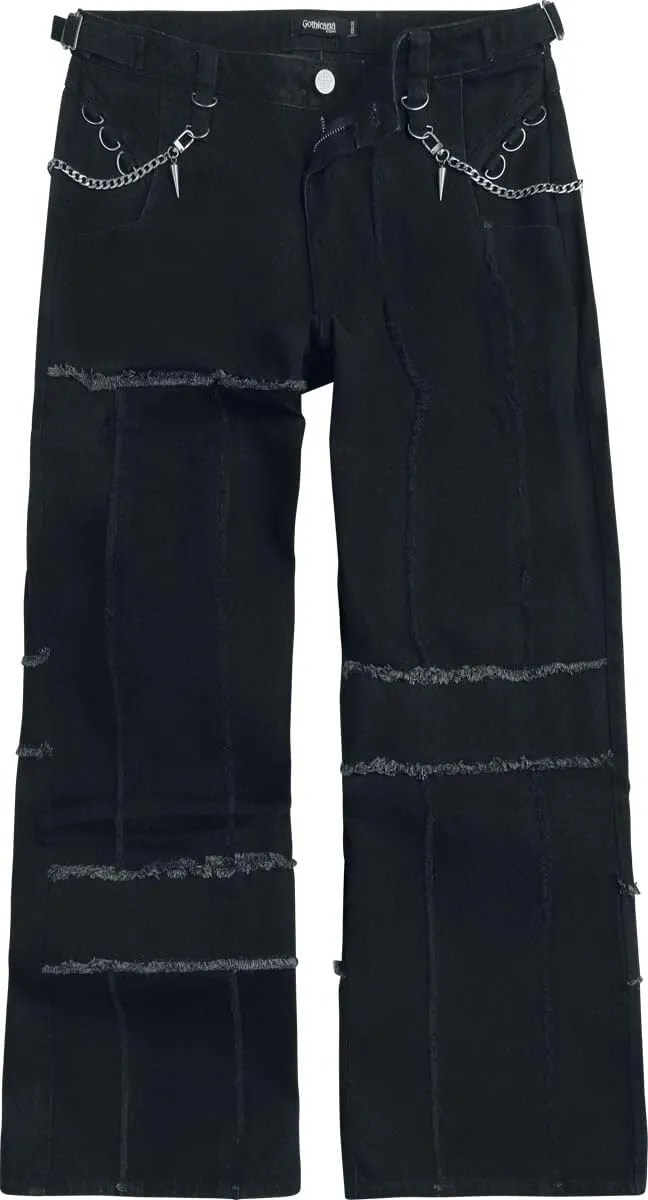 Gothicana by EMP Jeans Neri Uomo Catene 34W/32L