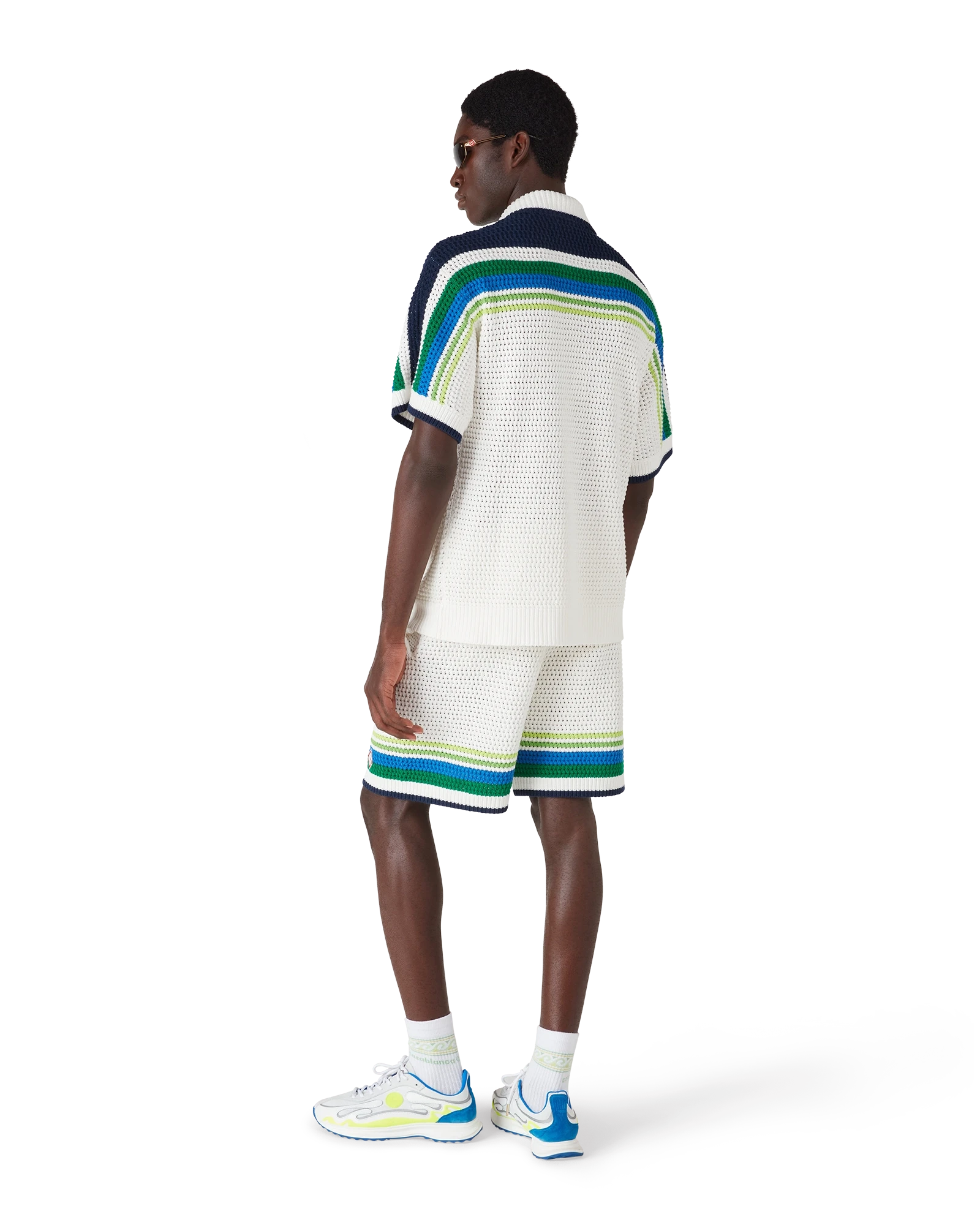 Casablanca Stripe Knitted shorts bianchi uomo