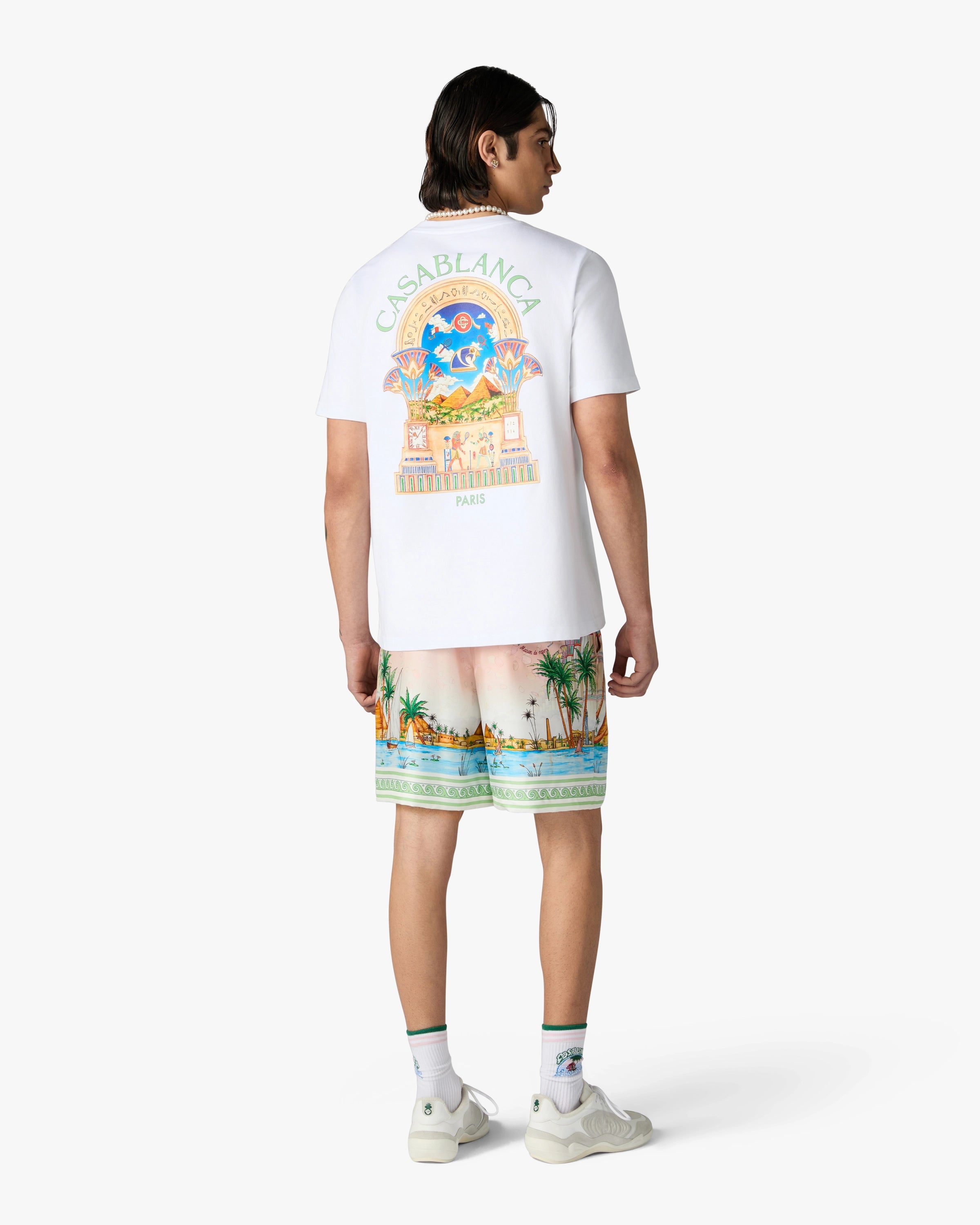 Casablanca Egyptian LArche t-shirt bianca cotone