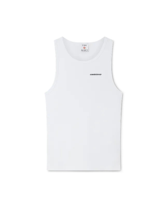 Casablanca Ribbed canotta bianca cotone organico