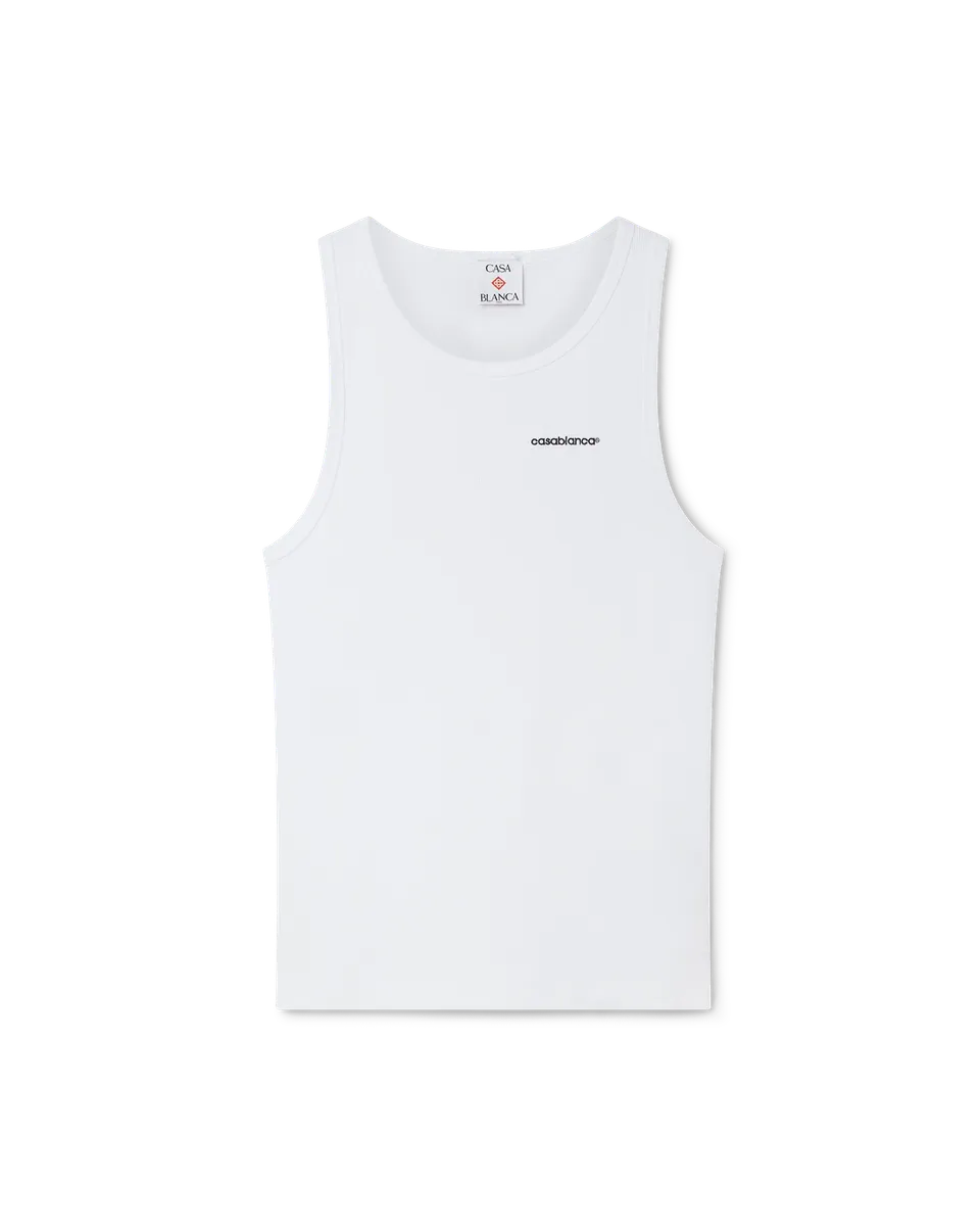 Casablanca Ribbed canotta bianca cotone organico