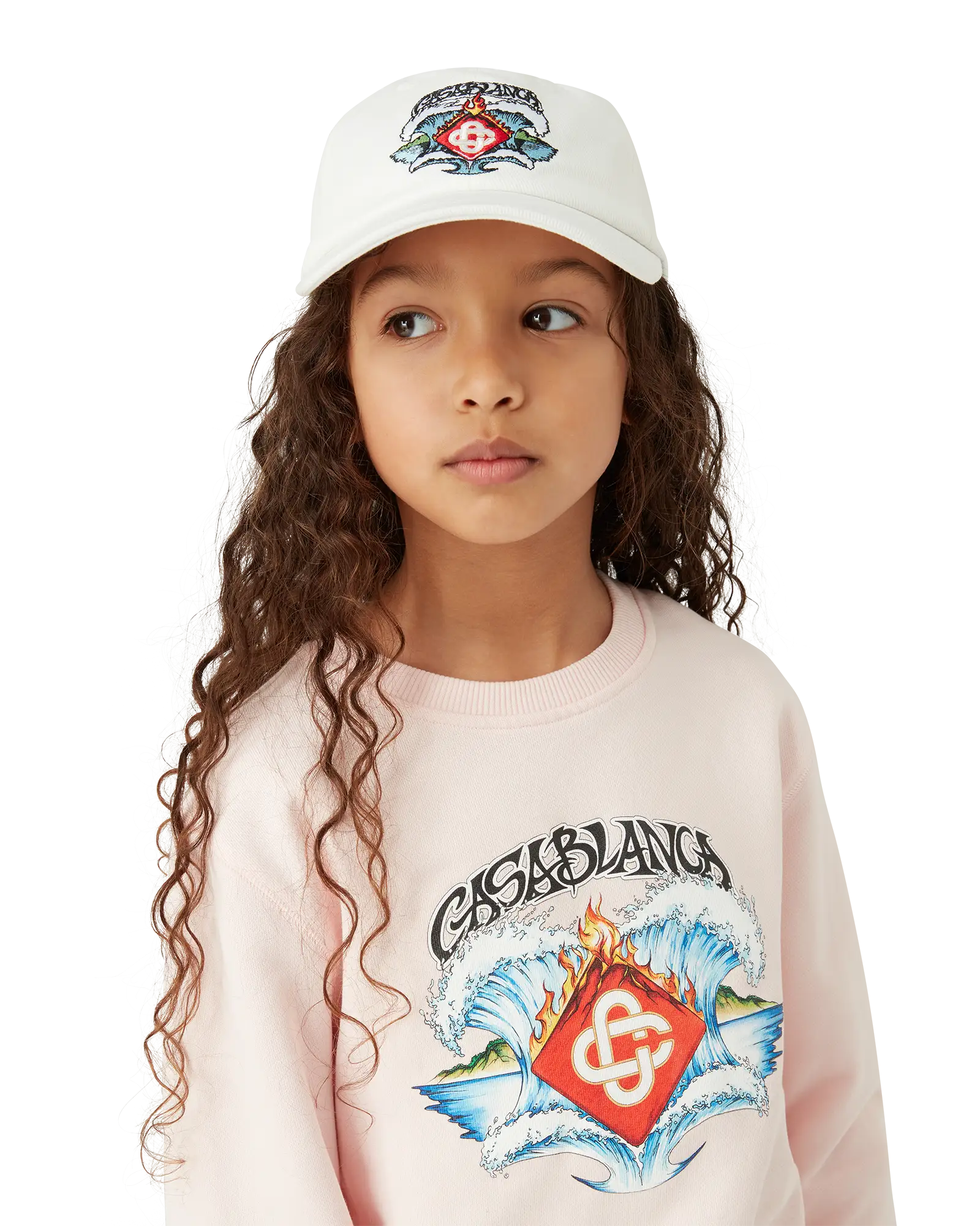 Casablanca Cappellino Waves Bambino Bianco Cotone