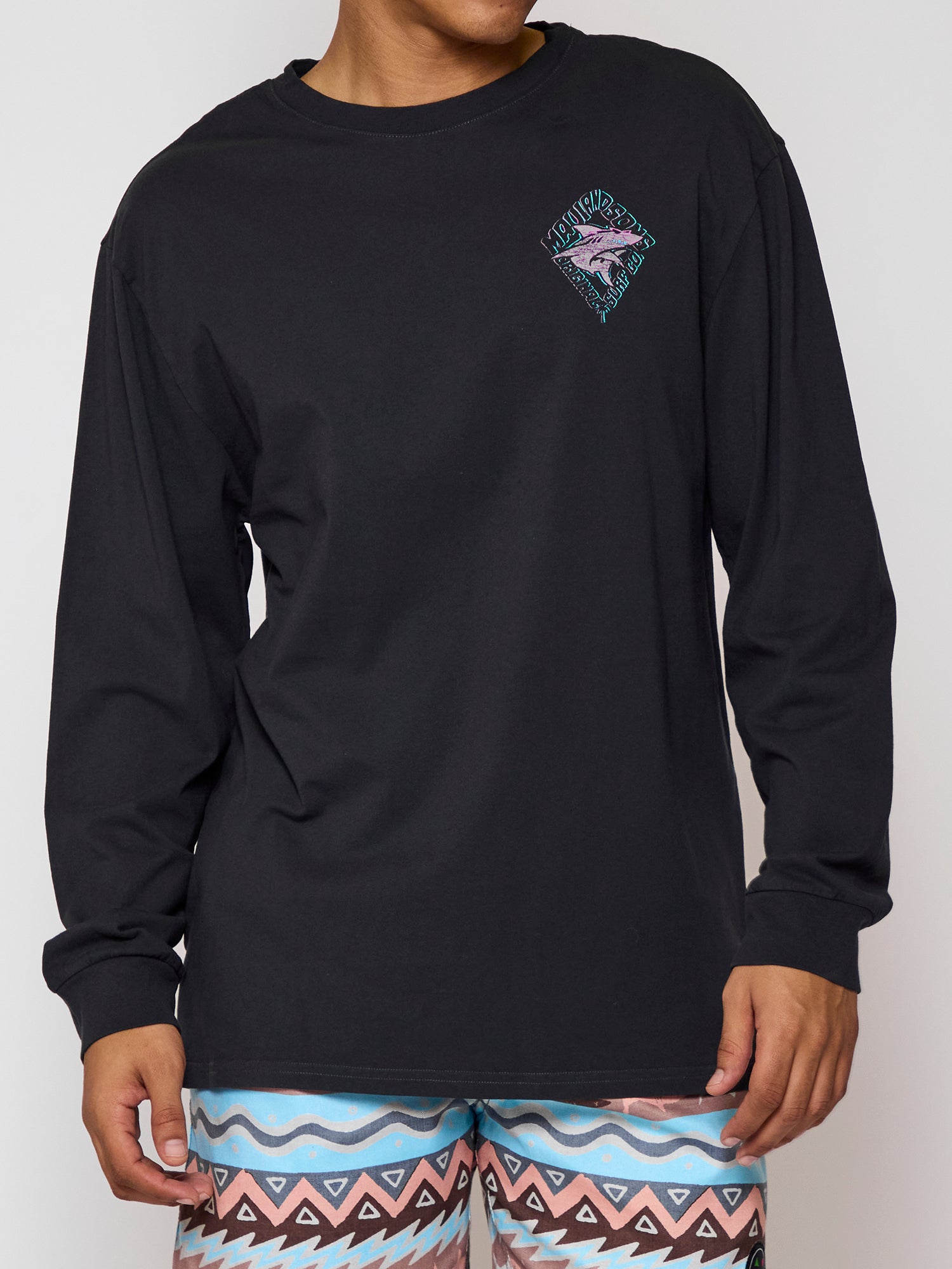 Maui and Sons Back to Back maglia manica lunga nera cotone