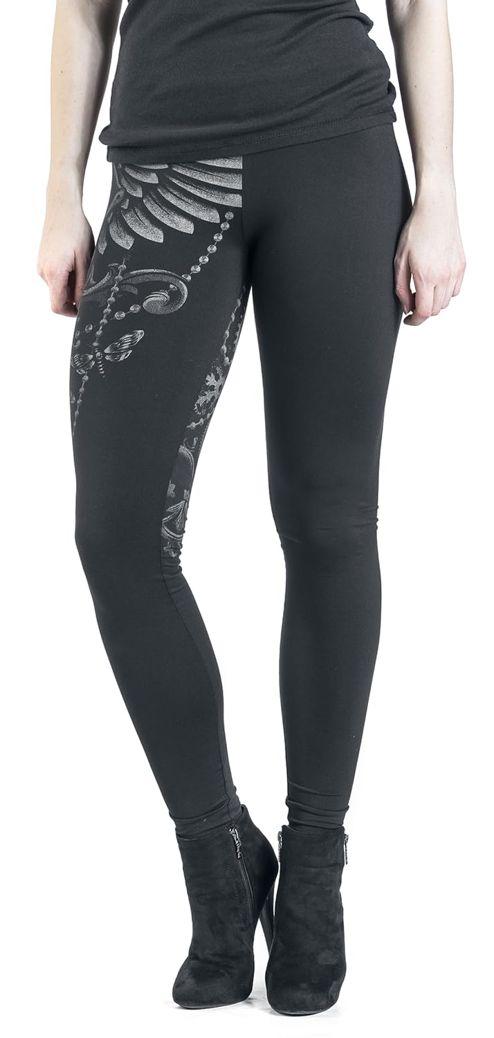Gothicana by EMP leggings donna neri stampa rock XXL
