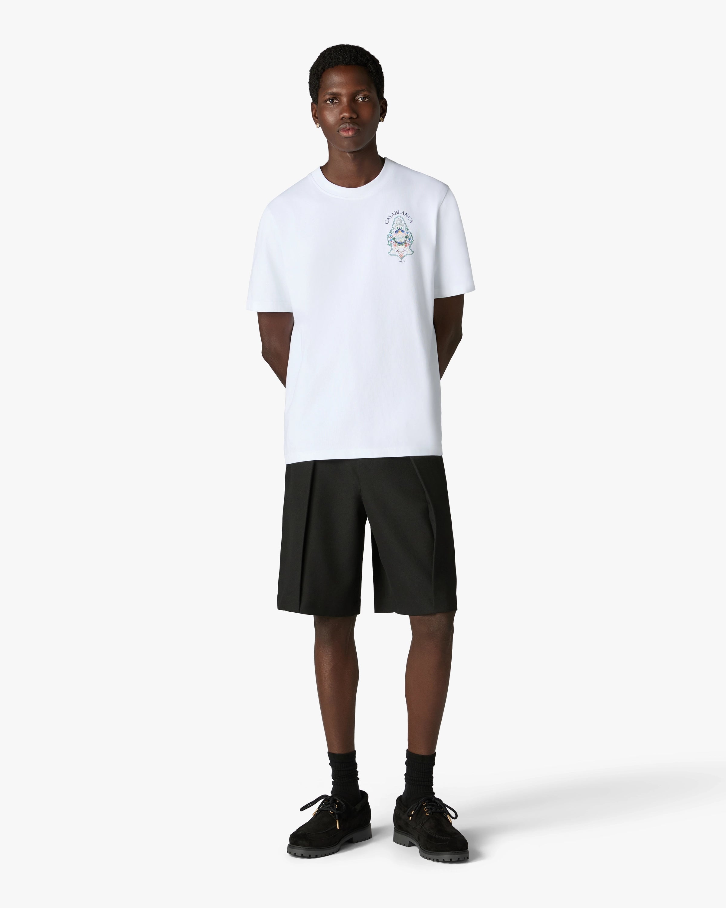 Casablanca Hotel Emblem t-shirt uomo bianca cotone