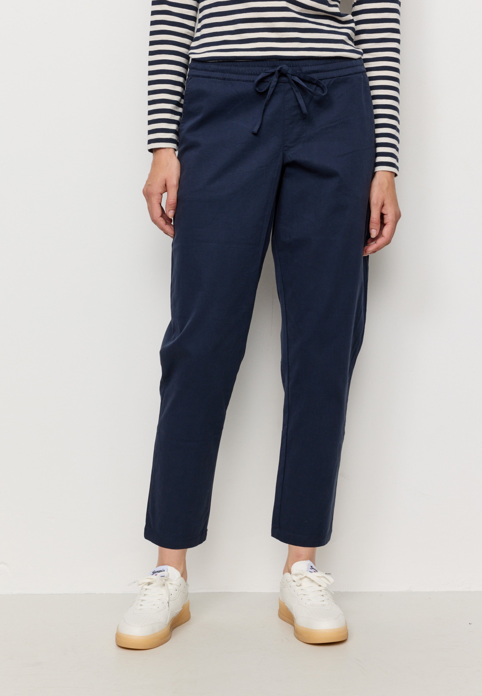 Recolution Kale pantaloni chino blu navy cotone bio