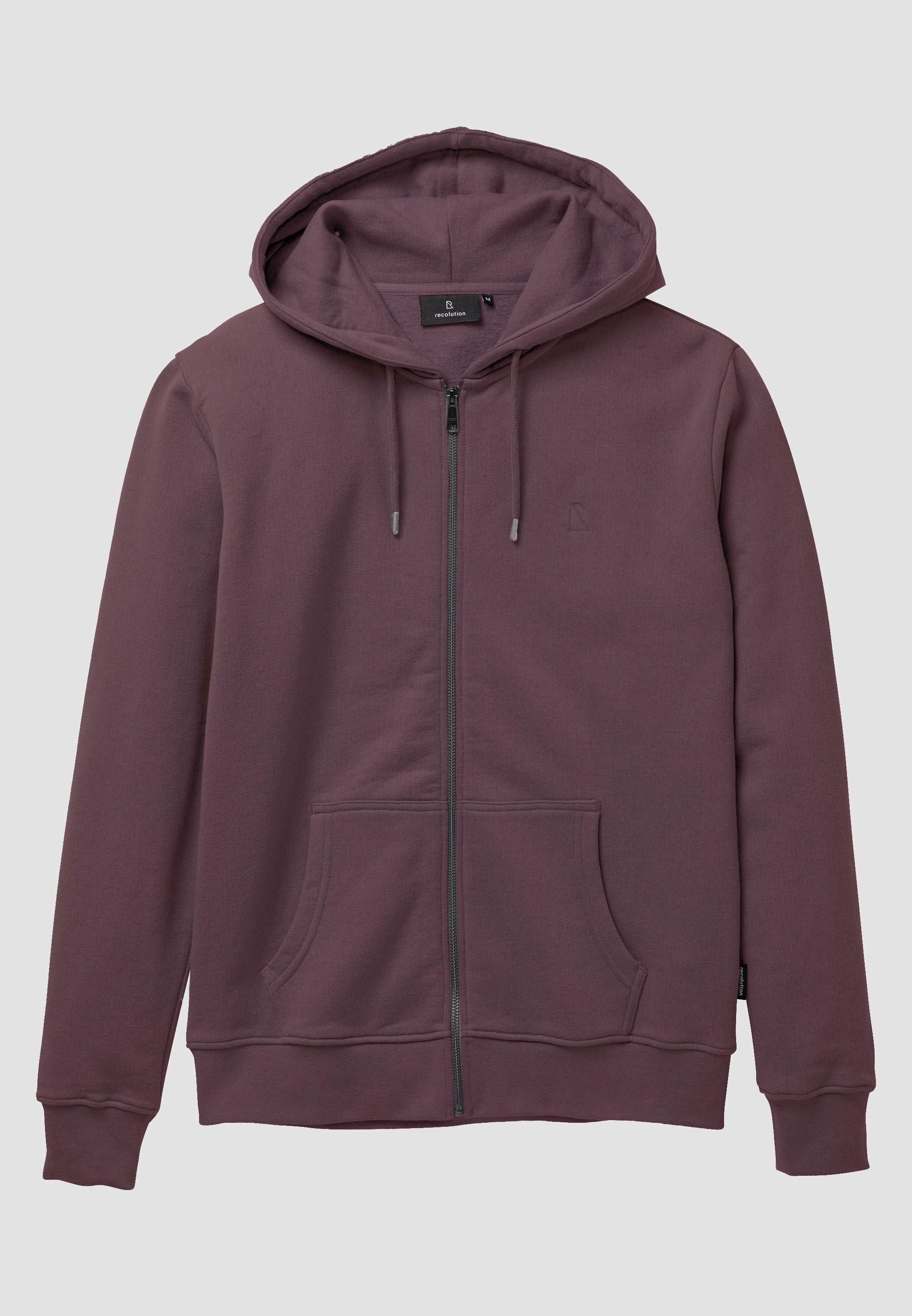 Recolution Birch felpa con zip dark grape cotone bio