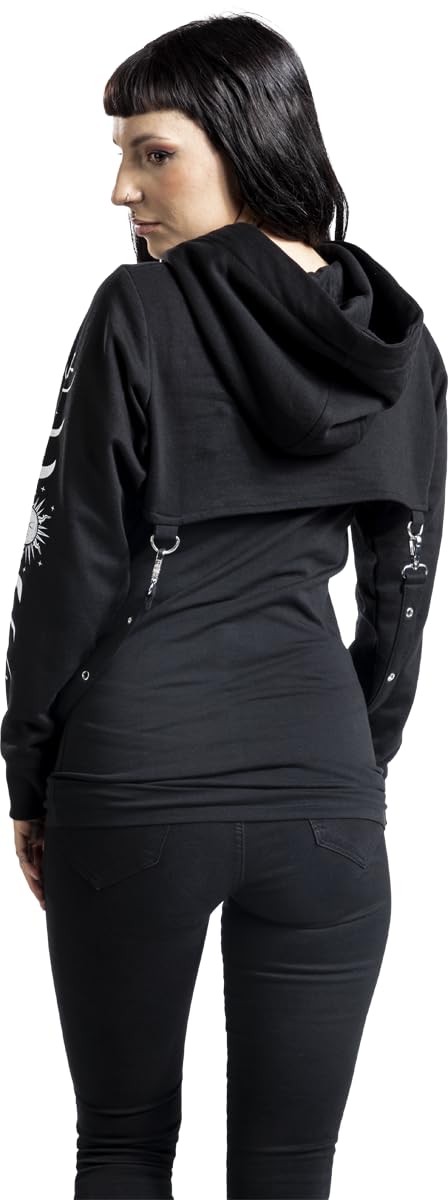Gothicana by EMP Crop Hoodie felpa donna nero taglia L