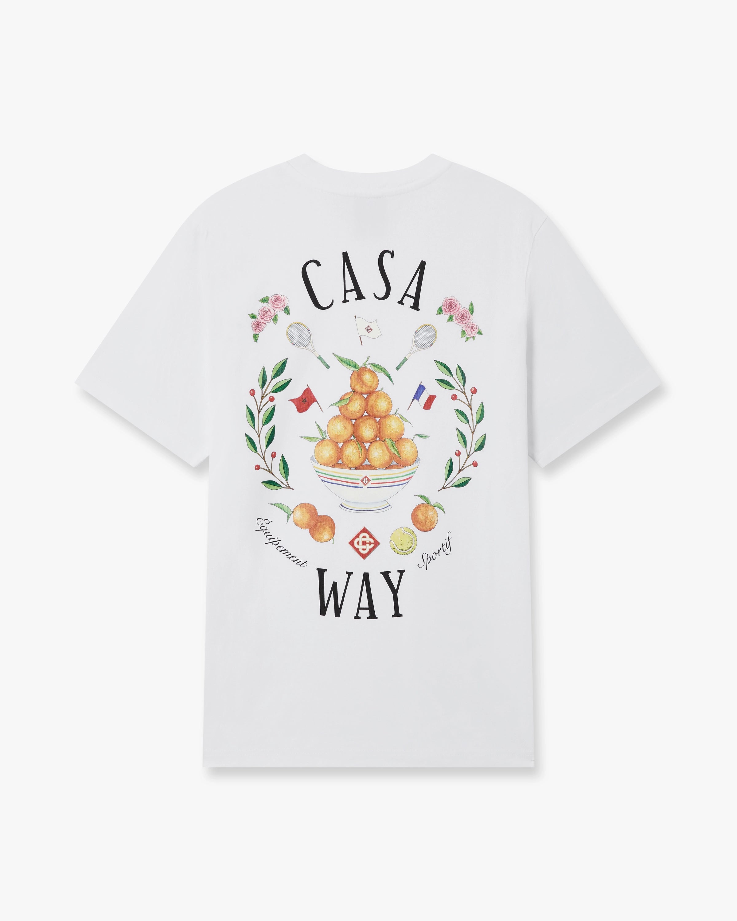 Casablanca Casaway t-shirt bianca maniche corte cotone organico