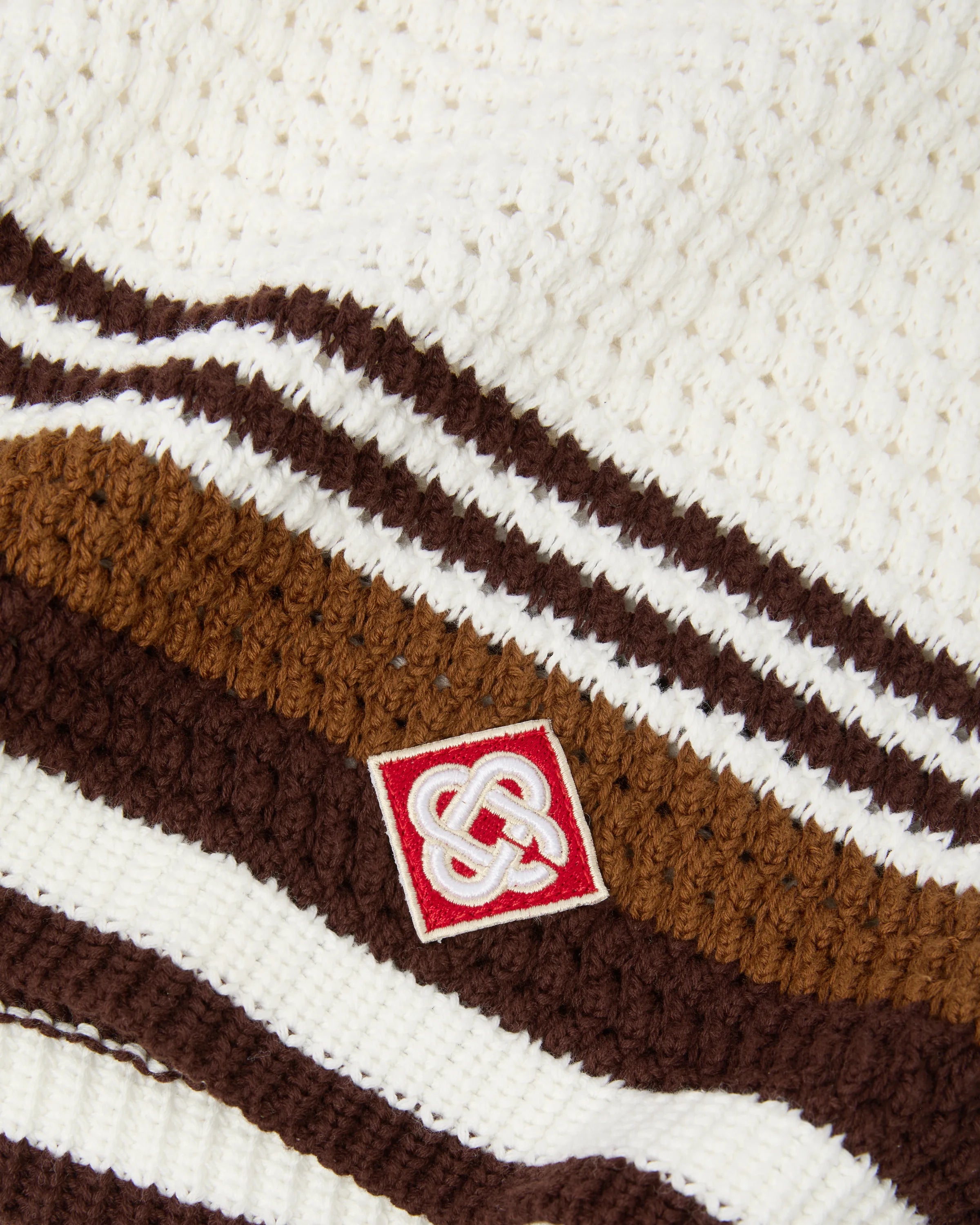 Casablanca Tennis Stripe Shorts Crochet Bianchi Marroni