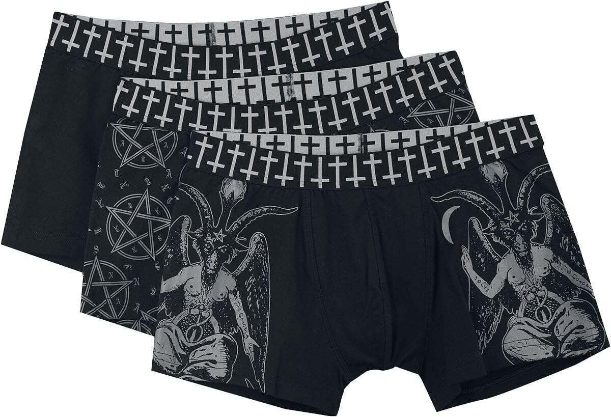 Gothicana by EMP boxer uomo neri con stampe set