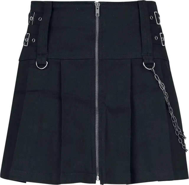 Gothicana by EMP Gonna Corta Nera Catena Staccabile