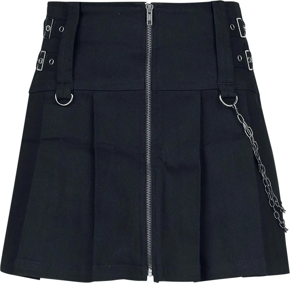 Gothicana by EMP Gonna Corta Nera Catena Staccabile