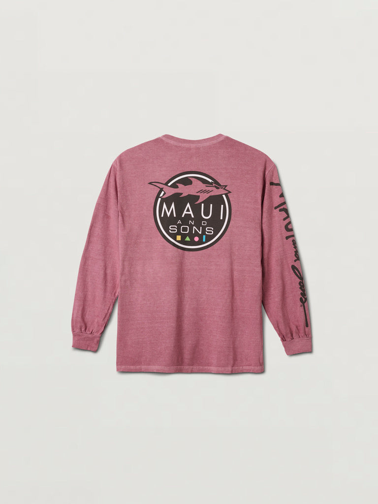 Maui and Sons Shark Logo maglia maniche lunghe cotone
