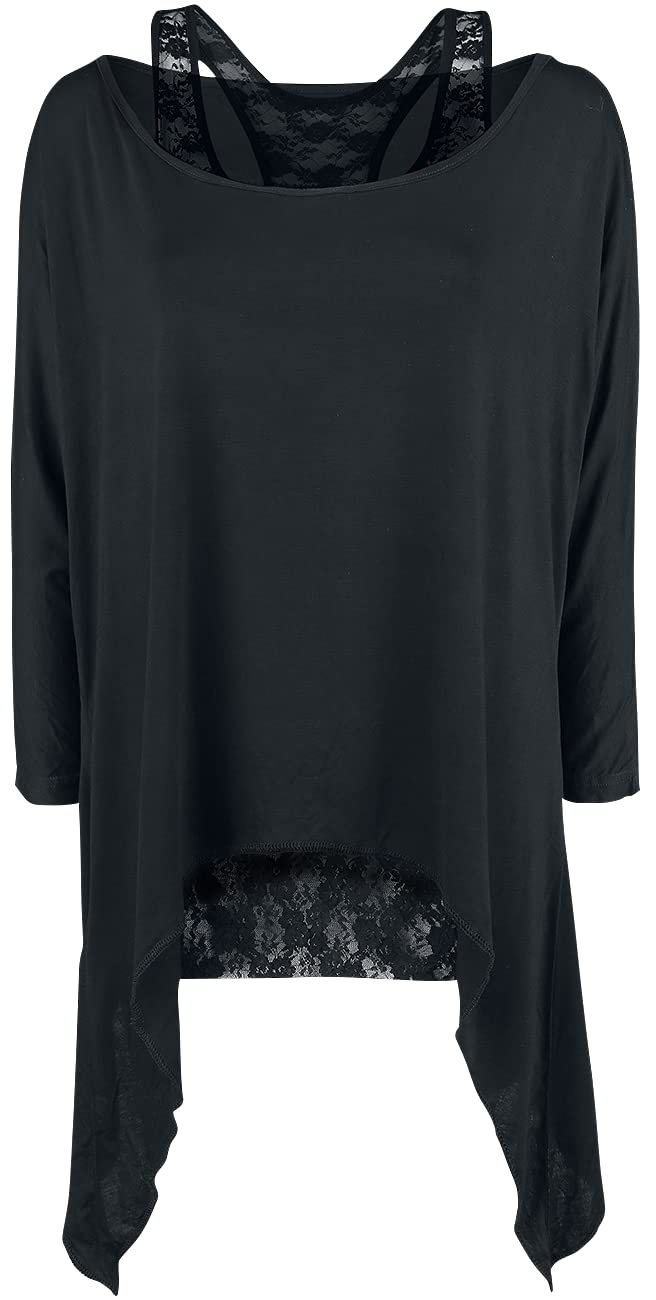 Gothicana by EMP maglia nera doppio strato donna