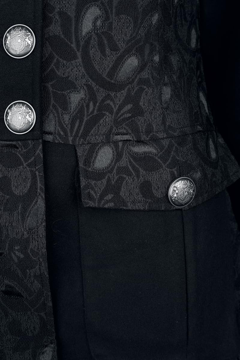 Gothicana by EMP cappotto donna nero fodera rossa broccato