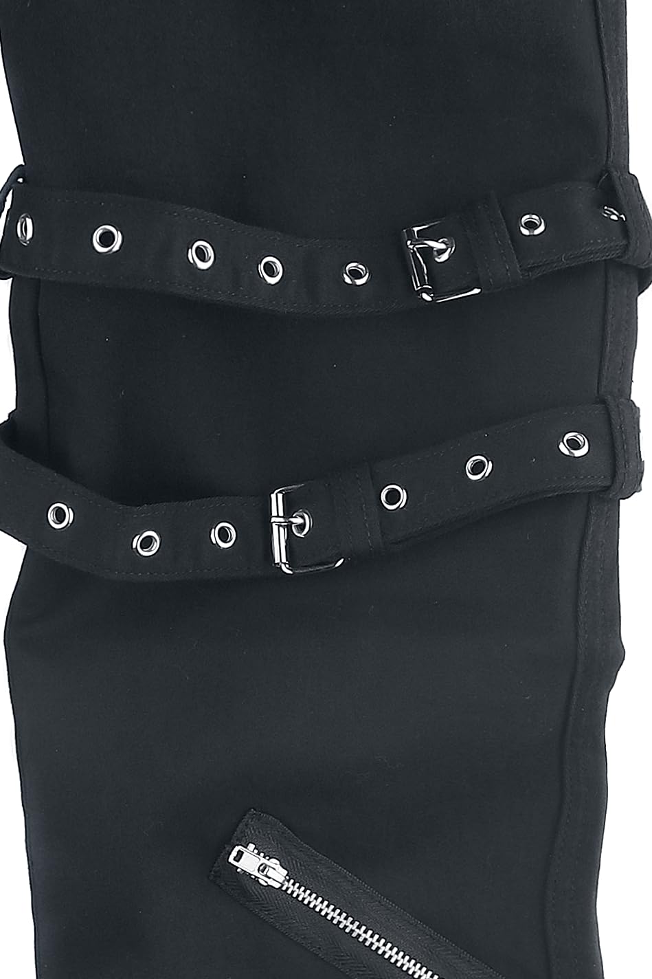 Gothicana by EMP jeans neri 30W/32L con fibbie