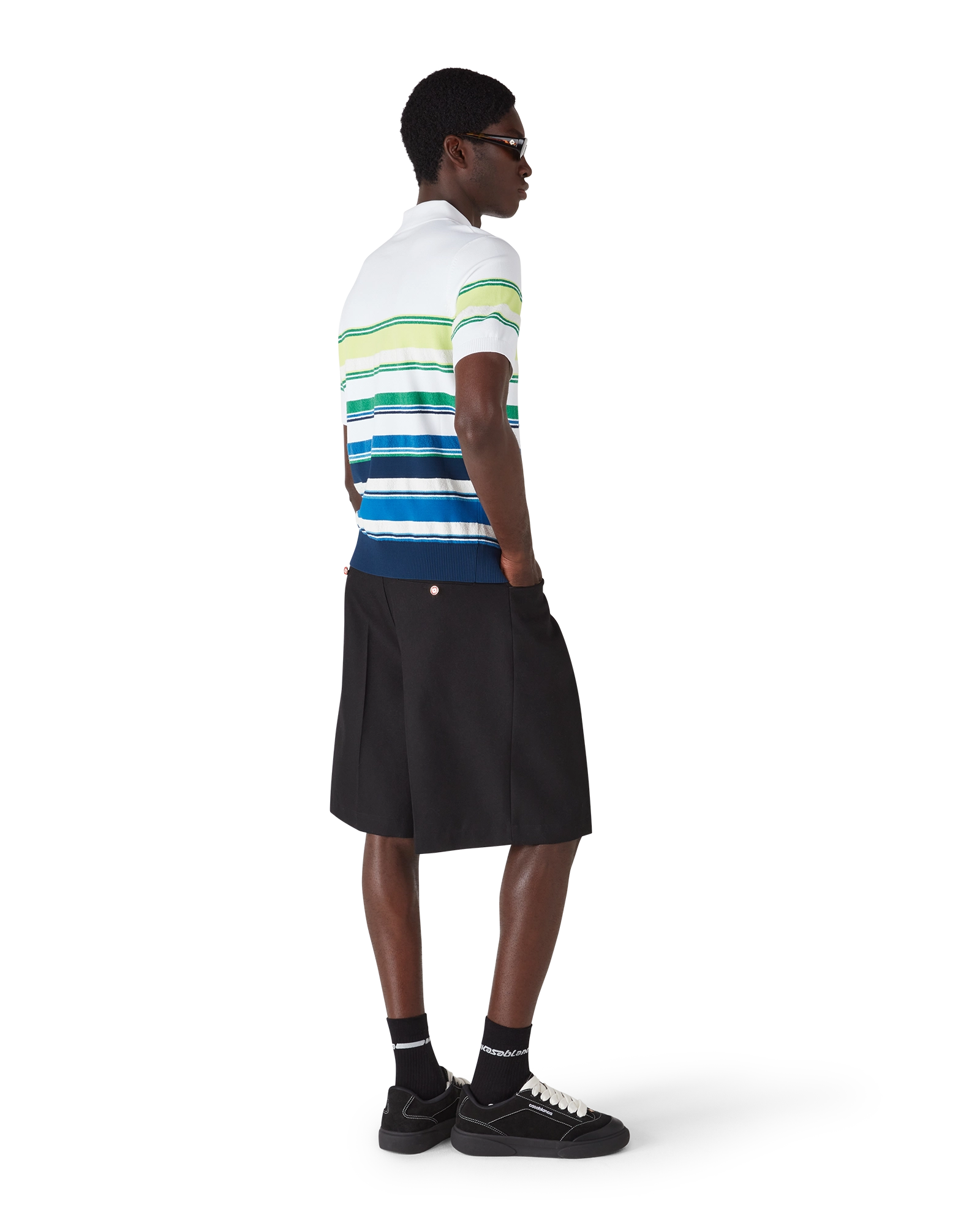 Casablanca Gradient Stripe polo uomo righe bianco blu