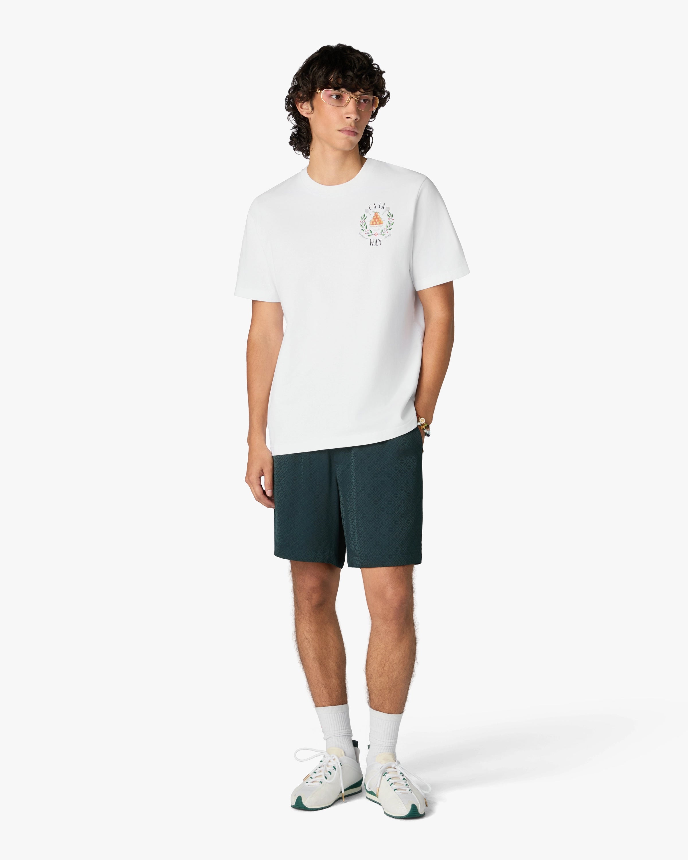 Casablanca Casaway t-shirt bianca maniche corte cotone organico