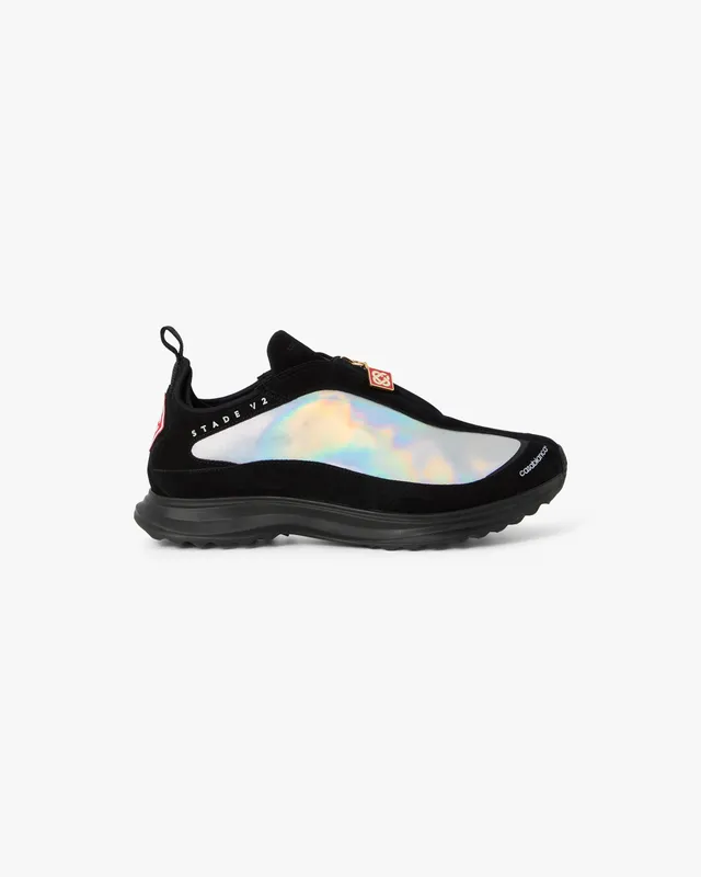 Casablanca Stade Zip sneakers nere argento pelle