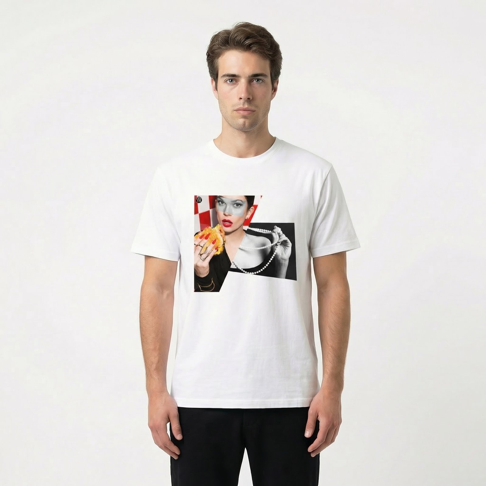 Seetees Hamburger T-shirt stampa cibo vestibilità comoda