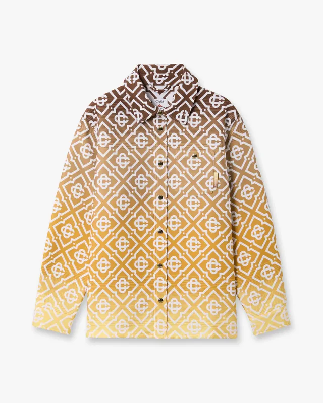 Casablanca Gradient Monogram camicia giacca beige bouclé