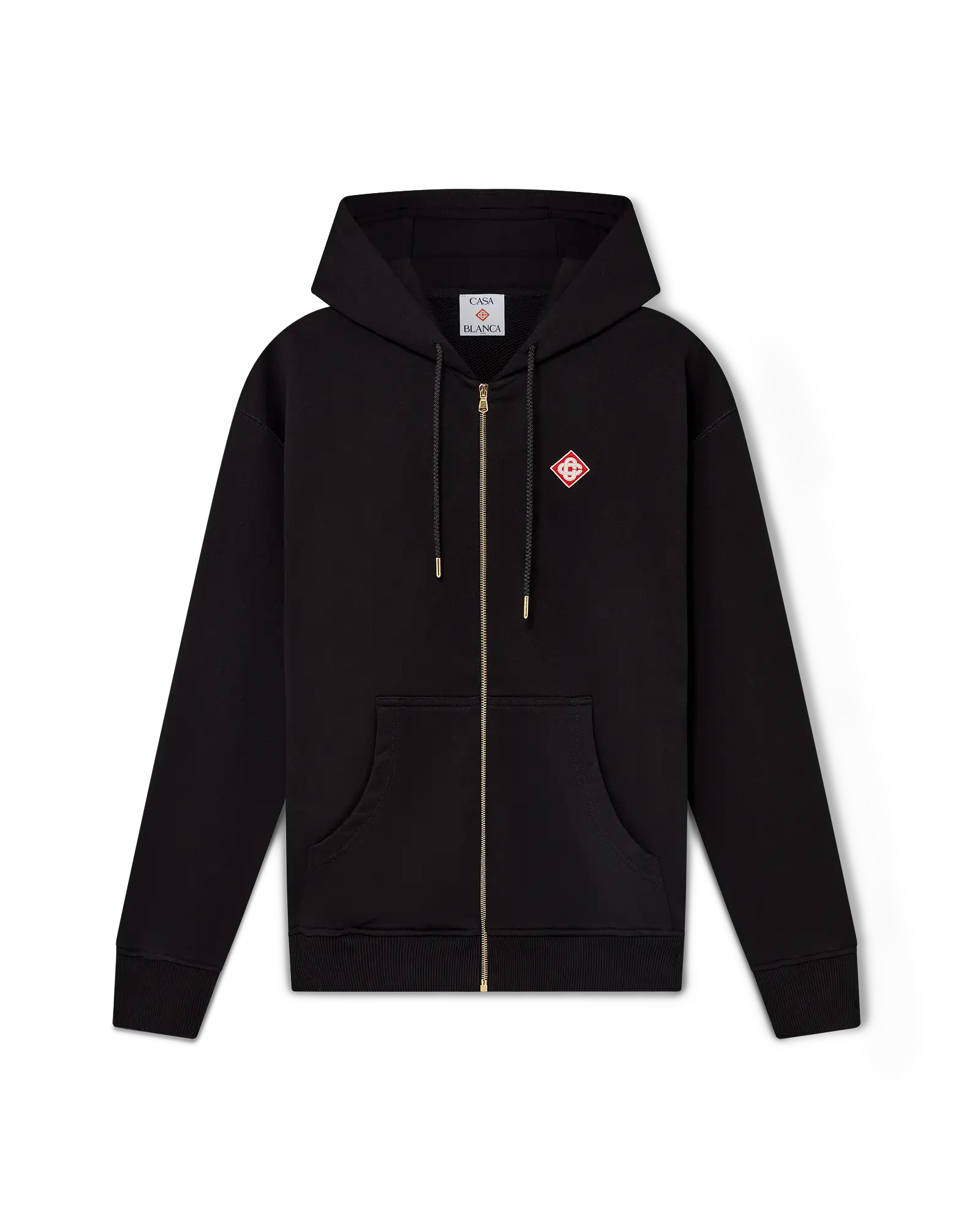 Casablanca Diamond Logo felpa zip nera