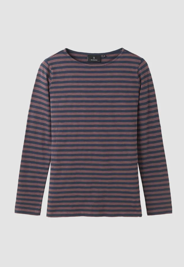 Recolution Iris Stripes maglia a righe viola cotone bio