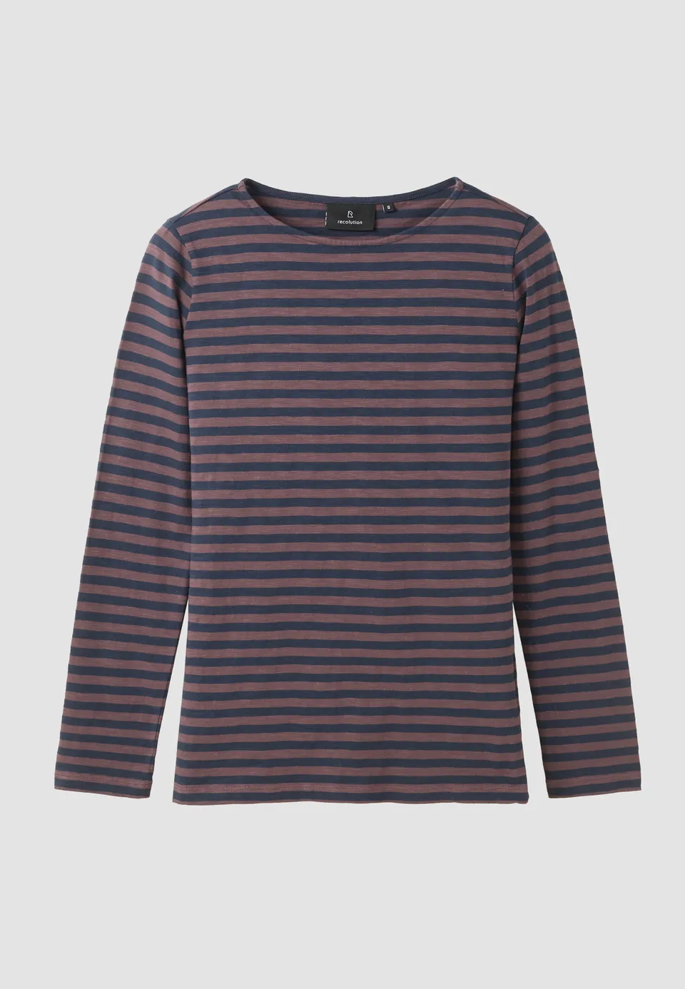 Recolution Iris Stripes maglia a righe viola cotone bio