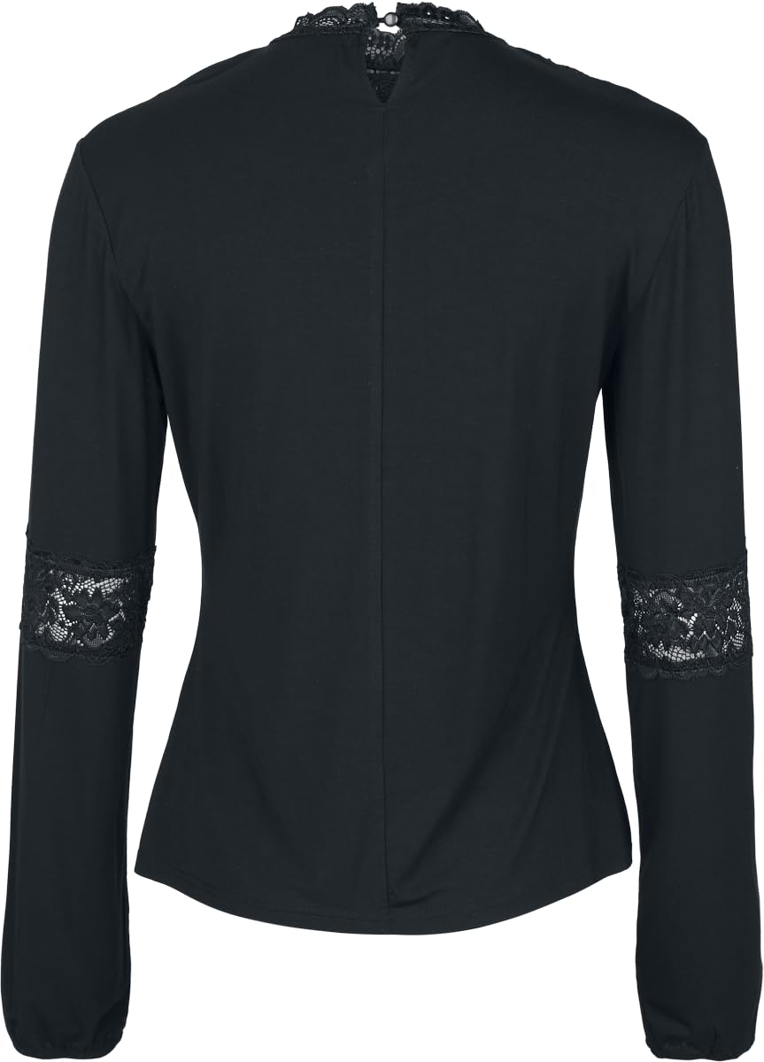 Gothicana by EMP maglia nera pizzo taglia L maniche lunghe