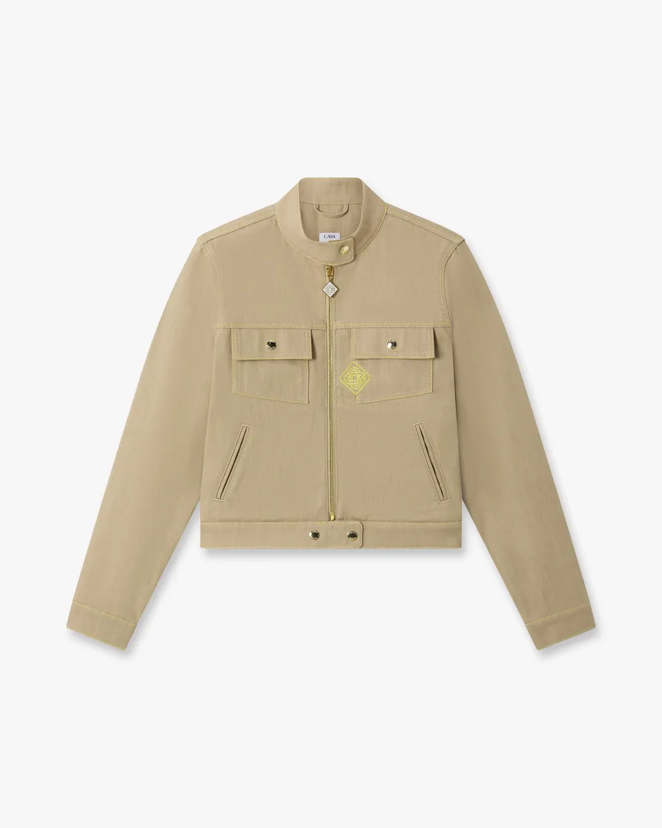 Casablanca Beige Desert Canvas giacca denim beige cotone
