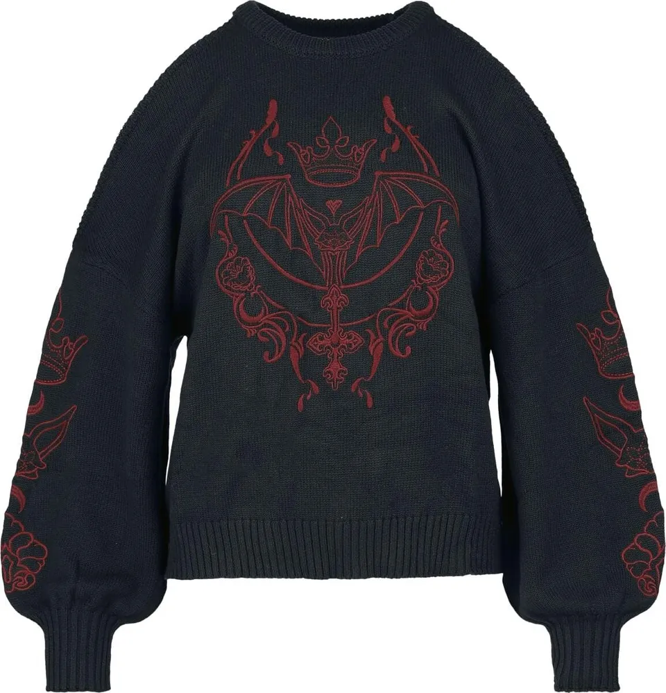 Gothicana by EMP maglione corto L nero cold-shoulder
