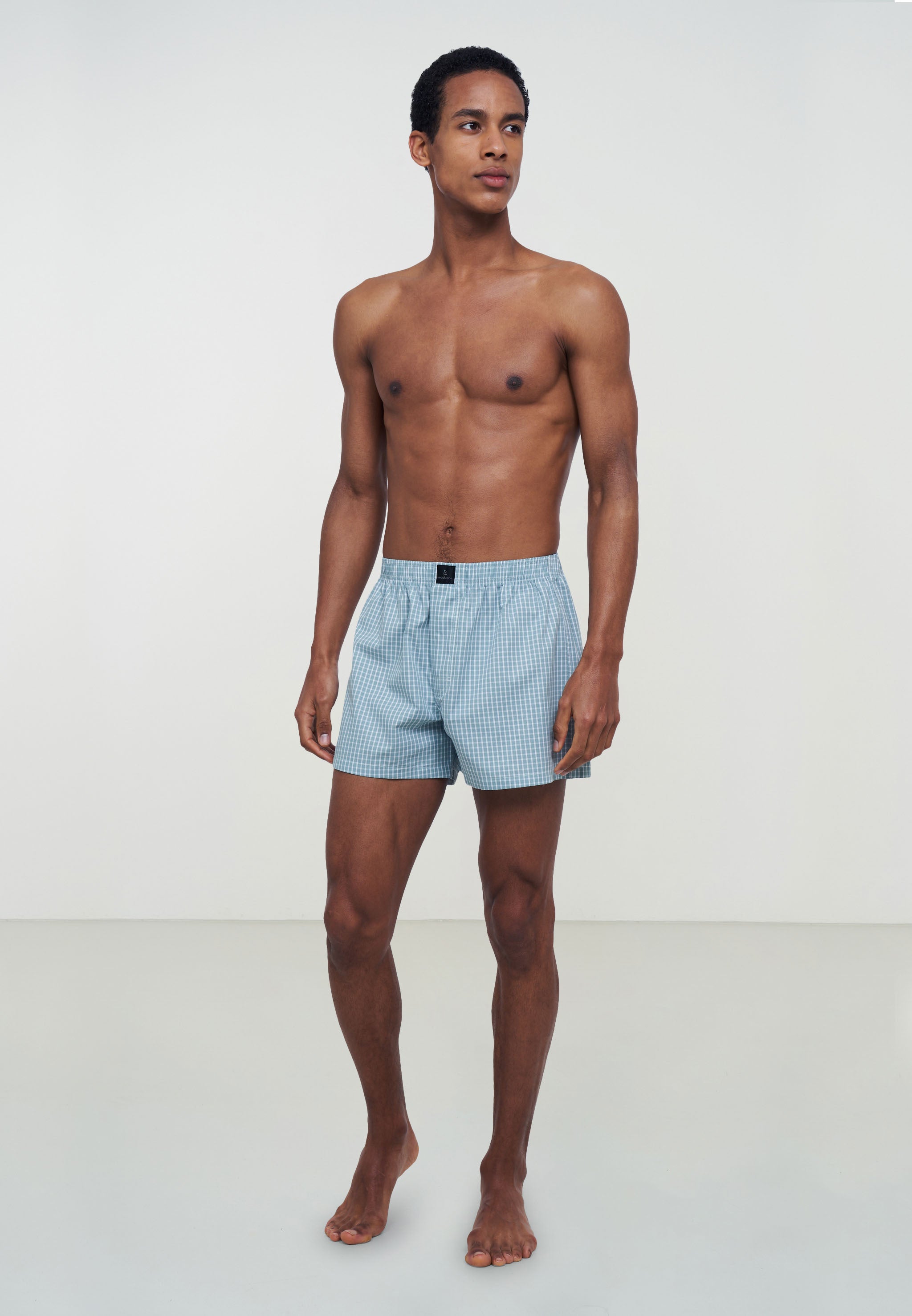 Recolution Amargo Check boxer azzurri quadri cotone bio