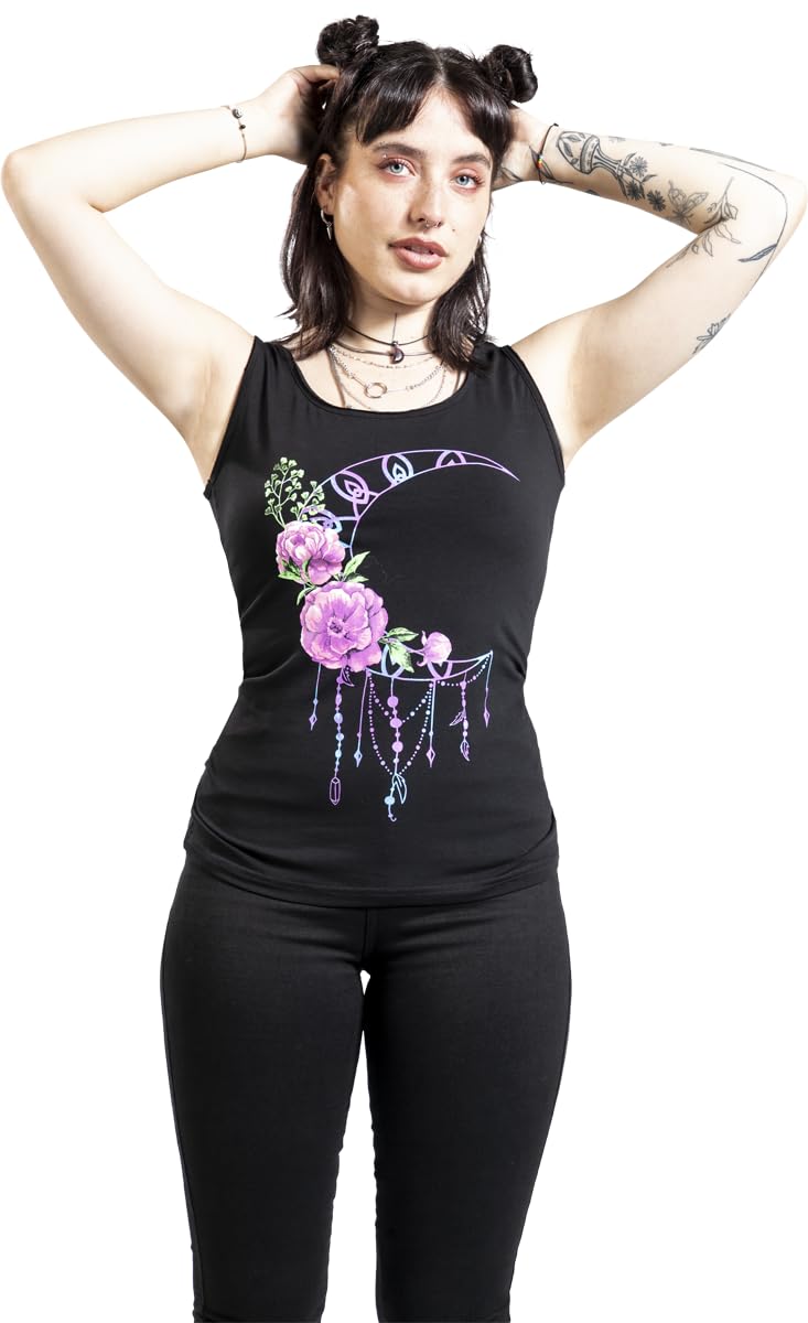 Gothicana by EMP top nero stampa ritagli XXL