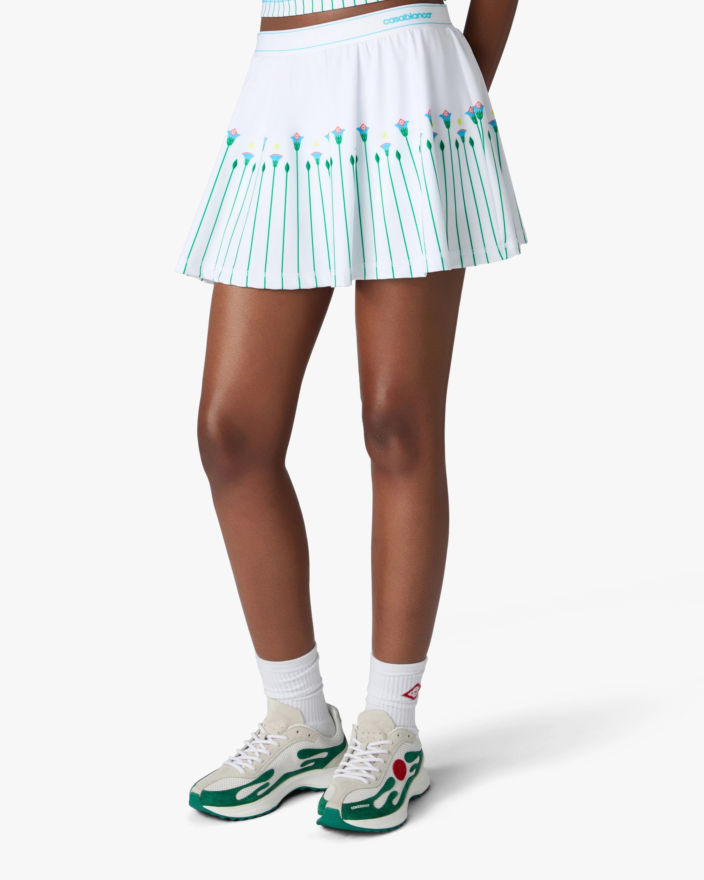 Casablanca Stade sneakers donna bianco verde tessuto